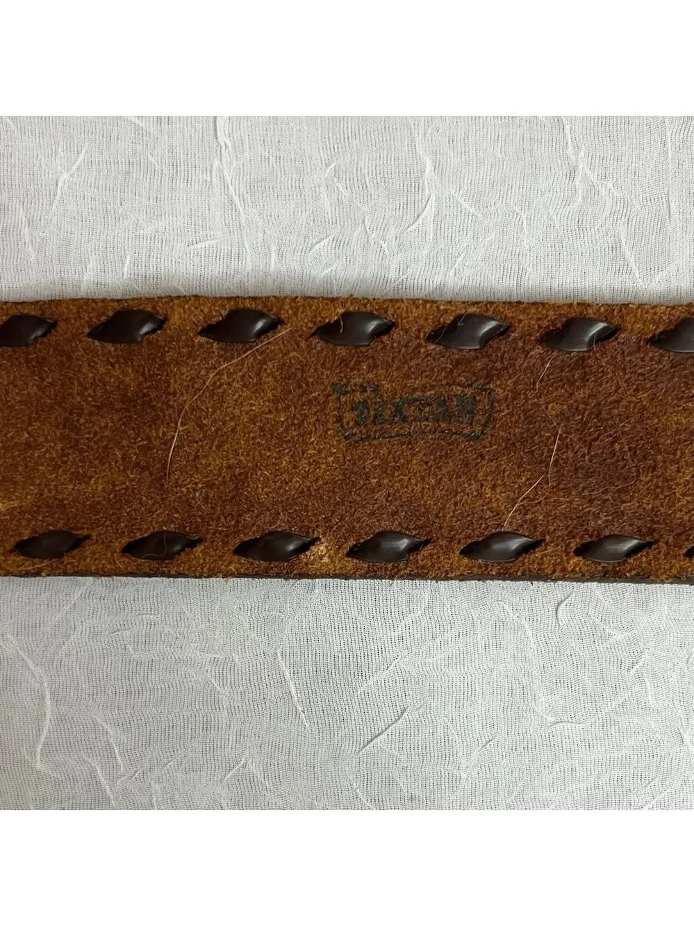 Brown Hand Tooled Leather Men's Belt Size 34